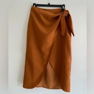 Other Stories Midi Wrap Skirt Burnt Orange